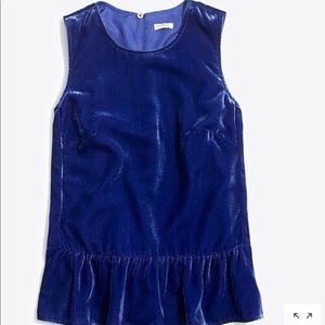 J. Crew Velvet Peplum Top